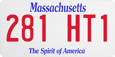 MA license plate 281HT1