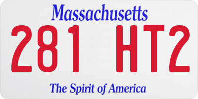 MA license plate 281HT2