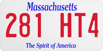 MA license plate 281HT4