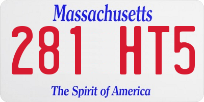 MA license plate 281HT5