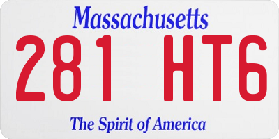MA license plate 281HT6
