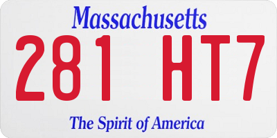 MA license plate 281HT7