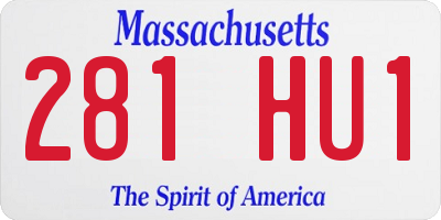 MA license plate 281HU1
