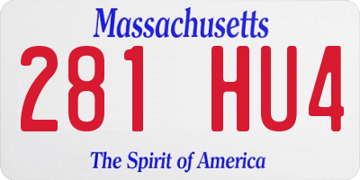MA license plate 281HU4