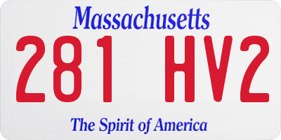 MA license plate 281HV2