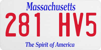 MA license plate 281HV5