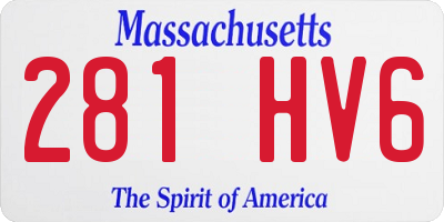 MA license plate 281HV6