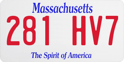 MA license plate 281HV7