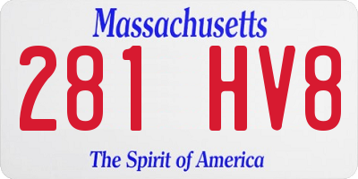 MA license plate 281HV8