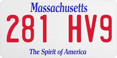 MA license plate 281HV9