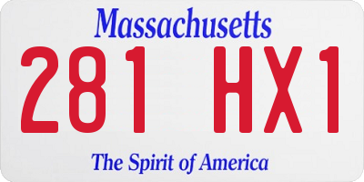 MA license plate 281HX1
