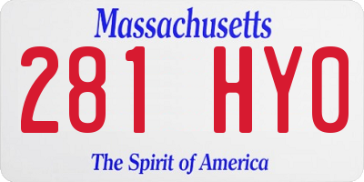 MA license plate 281HY0