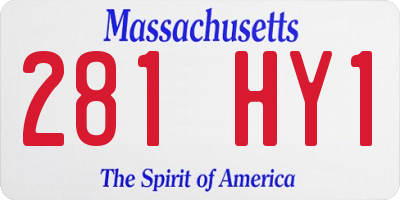 MA license plate 281HY1