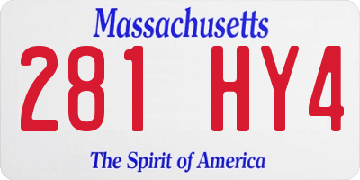 MA license plate 281HY4
