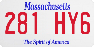 MA license plate 281HY6