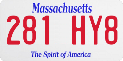 MA license plate 281HY8