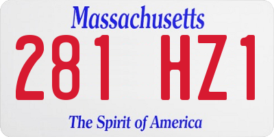 MA license plate 281HZ1