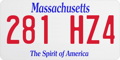 MA license plate 281HZ4