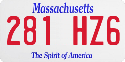 MA license plate 281HZ6