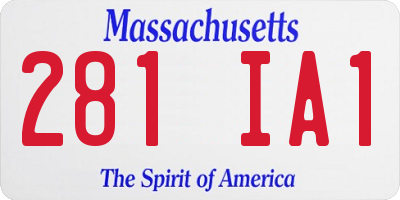 MA license plate 281IA1