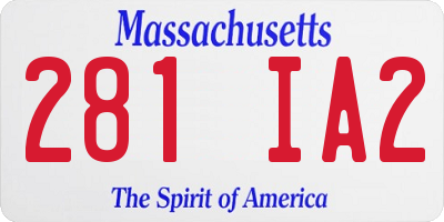 MA license plate 281IA2