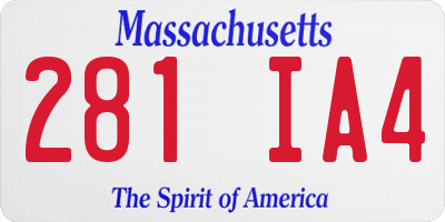 MA license plate 281IA4