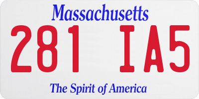 MA license plate 281IA5