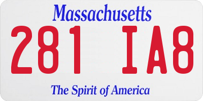 MA license plate 281IA8