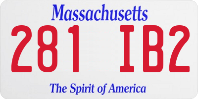 MA license plate 281IB2