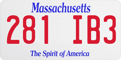 MA license plate 281IB3