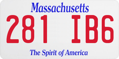 MA license plate 281IB6
