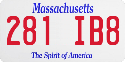 MA license plate 281IB8