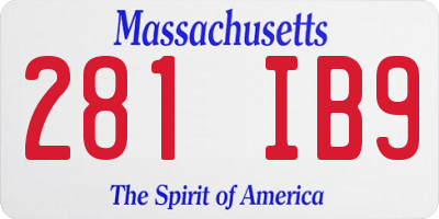 MA license plate 281IB9