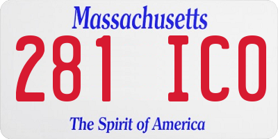 MA license plate 281IC0