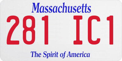 MA license plate 281IC1
