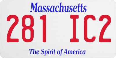MA license plate 281IC2