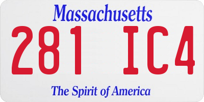 MA license plate 281IC4