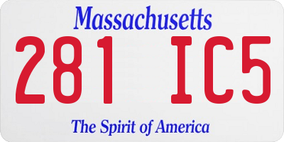 MA license plate 281IC5