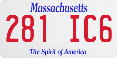 MA license plate 281IC6