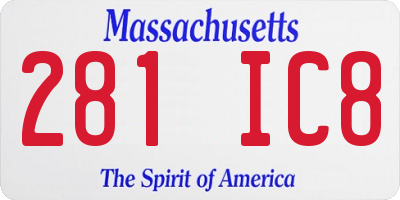 MA license plate 281IC8