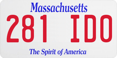 MA license plate 281ID0
