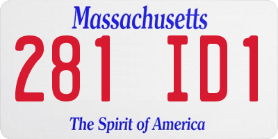 MA license plate 281ID1