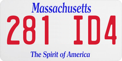 MA license plate 281ID4