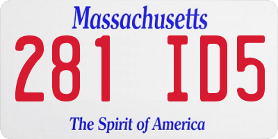 MA license plate 281ID5