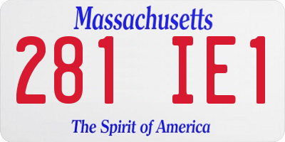 MA license plate 281IE1
