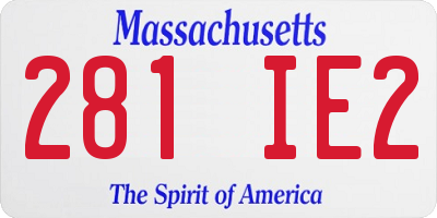 MA license plate 281IE2