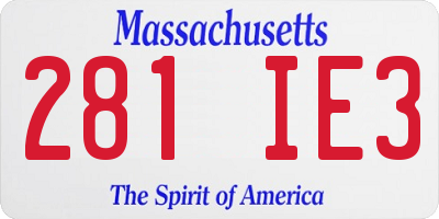 MA license plate 281IE3