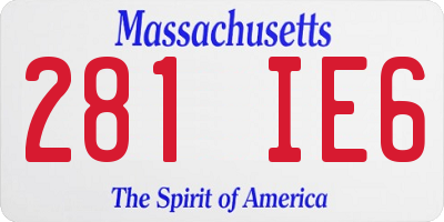 MA license plate 281IE6