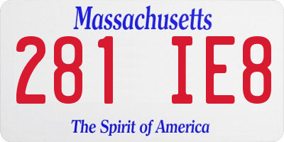 MA license plate 281IE8