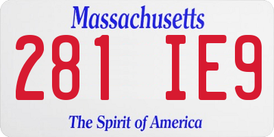 MA license plate 281IE9